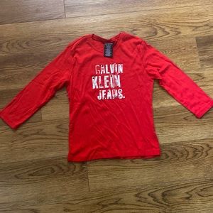 Clavin Klein Jeans red long sleeve shirt size M